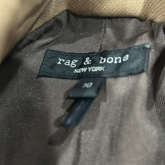 Rag & Bone Preston Virgin Wool Blazer Jacket Double Breasted Gold Buttons Tan 10 - Picture 10 of 12
